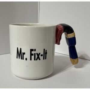 Vintage Applause Inc. Mr. Fix-It Coffee Tea Mug Cup With Paint Brush Handle!